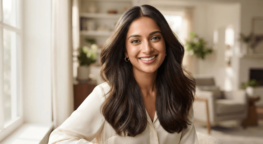 Healthy shiny hair after proper shampoo routine