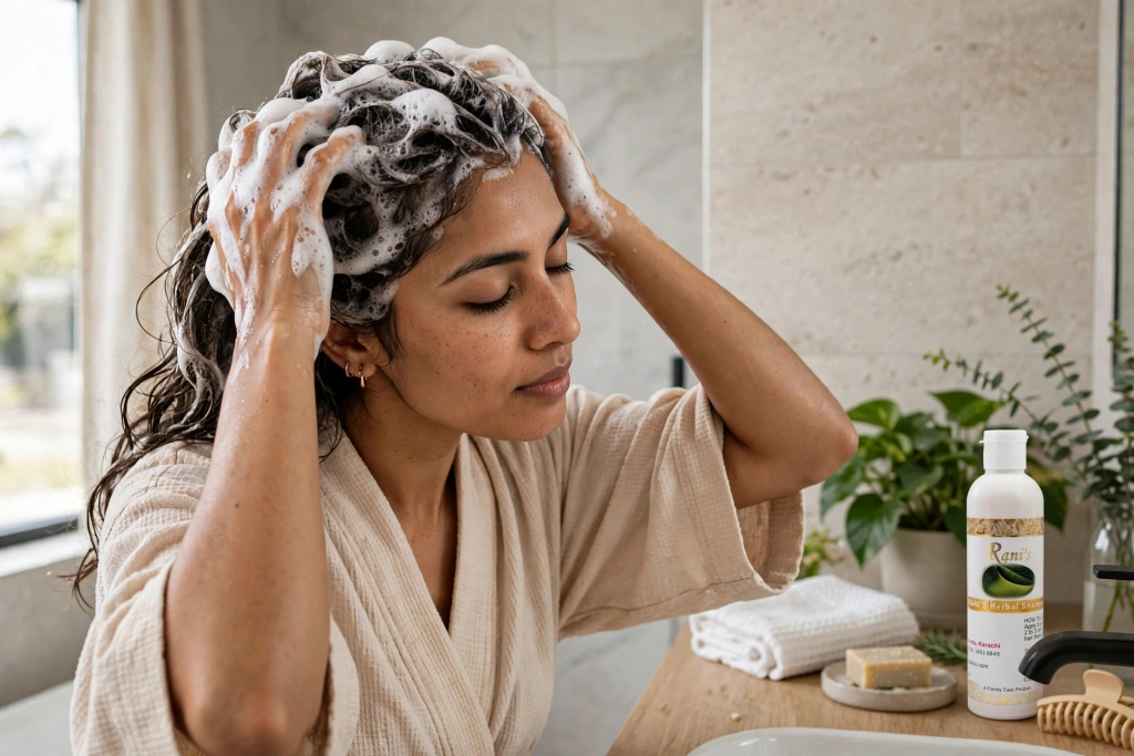 Using herbal shampoo for all hair types